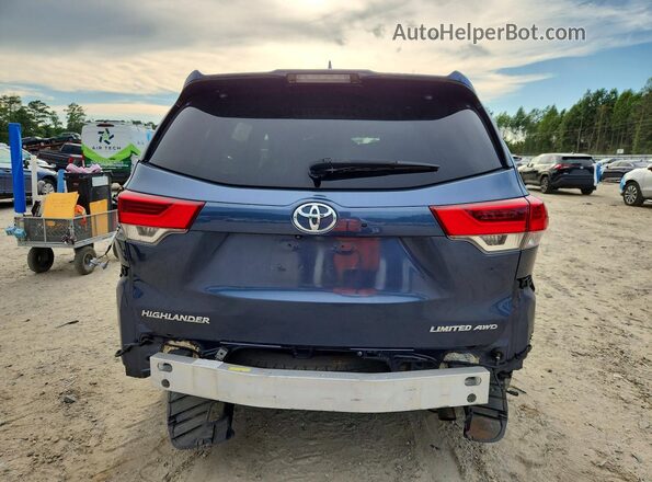 5TDDZRFH6HS374212 2017 TOYOTA HIGHLANDER Blue Rear view