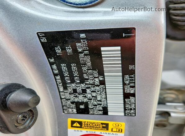 5TDDZRFH6HS422128 2017 TOYOTA HIGHLANDER Silver Vista de la etiqueta del VIN