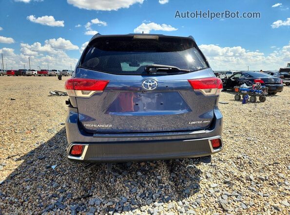 5TDDZRFH6JS802723 2018 TOYOTA HIGHLANDER Blue უკანა ხედი