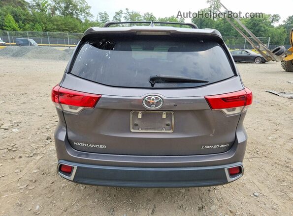 5TDDZRFH8JS885782 2018 TOYOTA HIGHLANDER Gray Հետևի տեսք