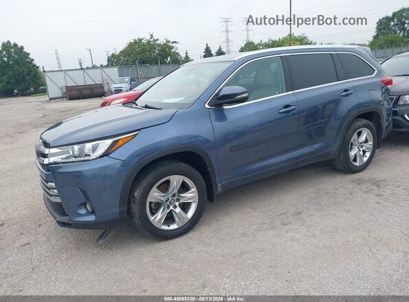 5TDDZRFH8JS889525 2018 TOYOTA HIGHLANDER Light Blue წინა მარცხენა ხედი სამი მეოთხედიდან