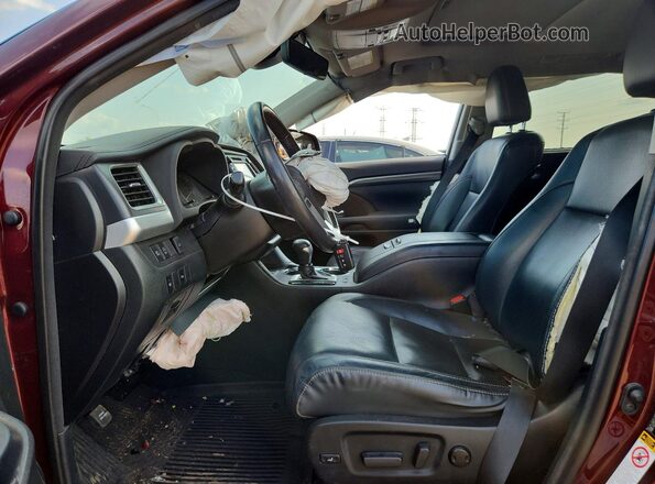 5TDDZRFHXJS888408 2018 TOYOTA HIGHLANDER Burgundy Widok wnętrza z przodu