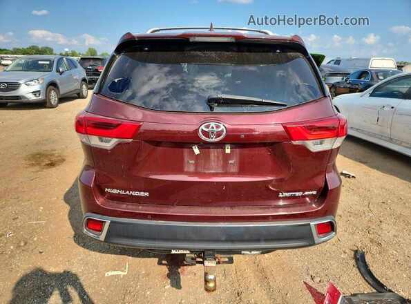 5TDDZRFHXJS888408 2018 TOYOTA HIGHLANDER Burgundy Widok z tyłu
