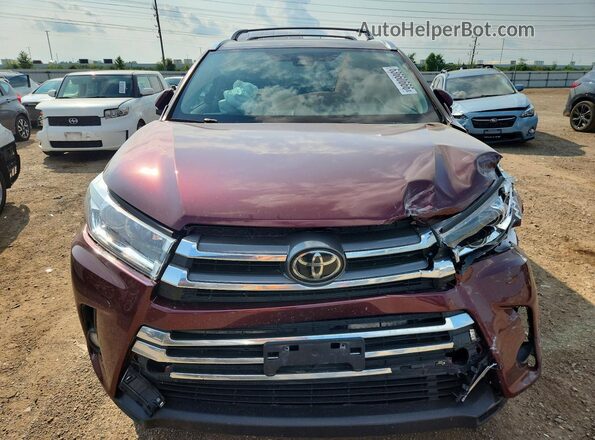 5TDDZRFHXJS888408 2018 TOYOTA HIGHLANDER Burgundy Widok z przodu