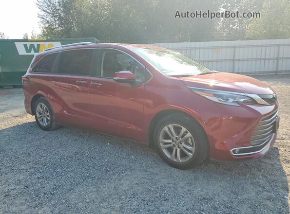 5TDESKFC3NS052952 2022 TOYOTA SIENNA Red Передня права чверть