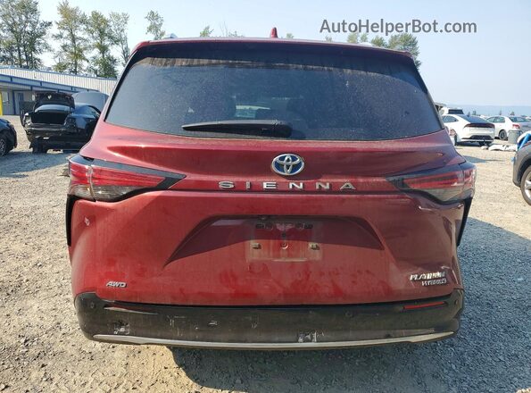5TDESKFC3NS052952 2022 TOYOTA SIENNA Red Вид ззаду