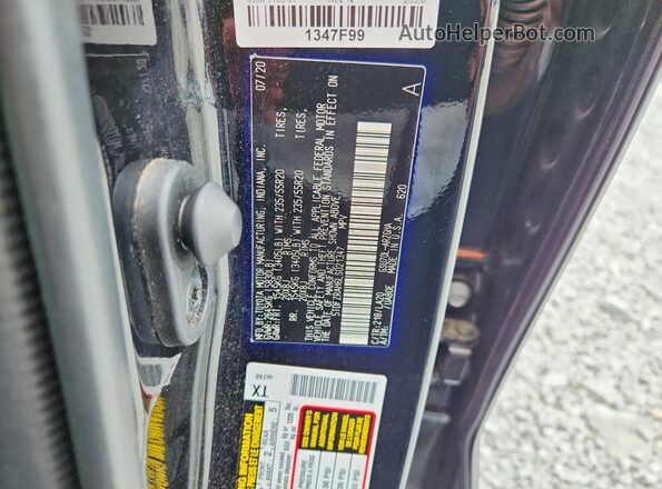 5TDFZRAH6LS021347 2020 TOYOTA HIGHLANDER Black Vista del compartimento del motor