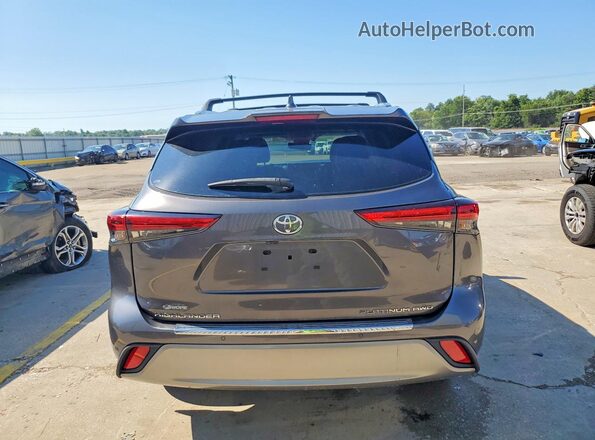 5TDFZRBH9MS143085 2021 TOYOTA HIGHLANDER Серый Вид сзади