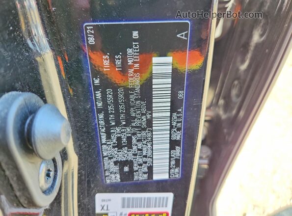 5TDFZRBH9MS149873 2021 TOYOTA HIGHLANDER Black VIN կոդի պիտակի տեսք