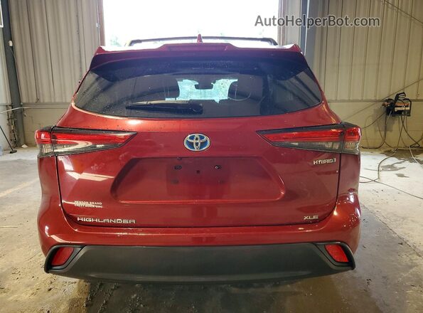 5TDGARAH5LS502895 2020 TOYOTA HIGHLANDER Red Вид ззаду