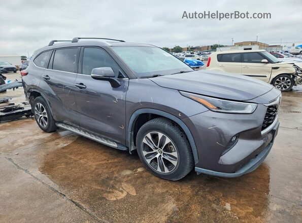 5TDGZRAH0MS081789 2021 TOYOTA HIGHLANDER Серый Передняя правая четверть