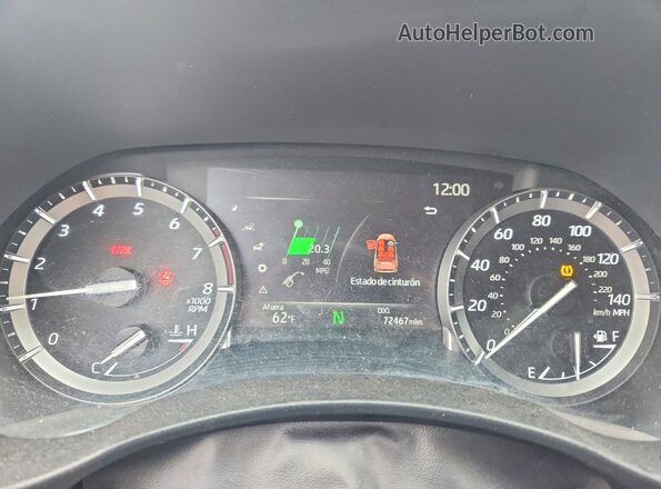5TDGZRAH0MS081789 2021 TOYOTA HIGHLANDER Серый Вид щитка приборов