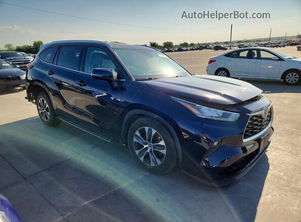 5TDGZRAH1LS013127 2020 TOYOTA HIGHLANDER Blue Przód prawy
