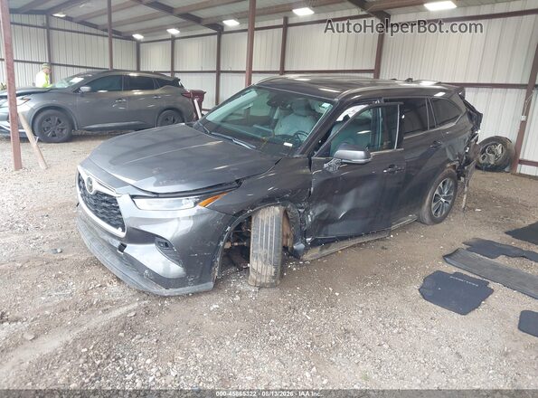 5TDGZRAH2MS031640 2021 TOYOTA HIGHLANDER Gray Przód lewy