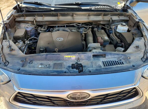 5TDGZRAH2MS061382 2021 TOYOTA HIGHLANDER Silver Engine compartment view
