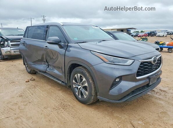 5TDGZRAH6MS515164 2021 TOYOTA HIGHLANDER Серый Передняя правая четверть