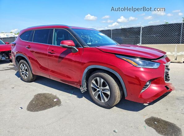 5TDGZRAH7MS080185 2021 TOYOTA HIGHLANDER Red Delantero derecho