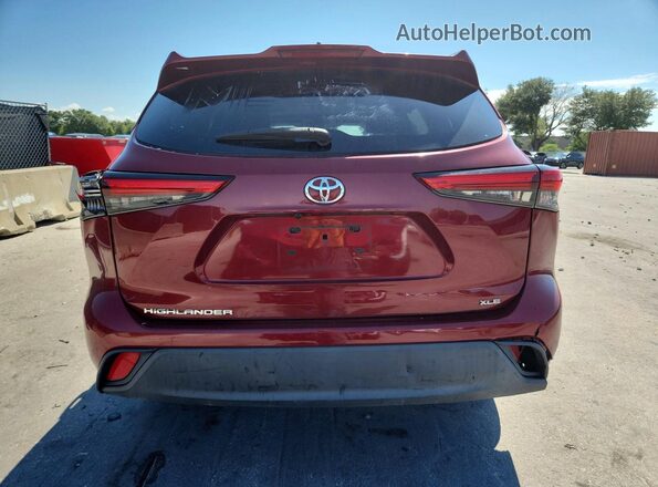 5TDGZRAH7MS080185 2021 TOYOTA HIGHLANDER Red Vista trasera