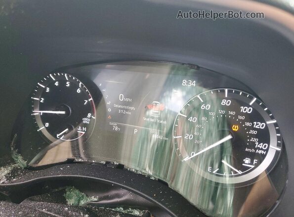 5TDGZRAH9MS050377 2021 TOYOTA HIGHLANDER Серебряный Вид щитка приборов