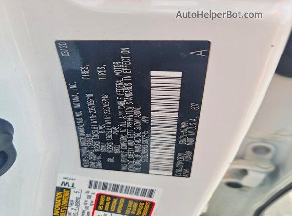 5TDGZRBH0LS022545 2020 TOYOTA HIGHLANDER White Widok wnętrza 360 stopni