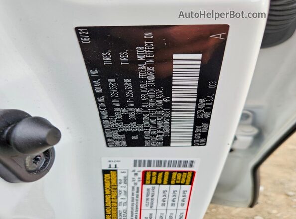 5TDGZRBH0MS128561 2021 TOYOTA HIGHLANDER White VIN sticker view