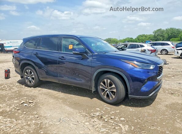 5TDGZRBH0MS533268 2021 TOYOTA HIGHLANDER Blue Delantero derecho