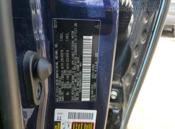 5TDGZRBH0MS533268 2021 TOYOTA HIGHLANDER Blue Vista del compartimento del motor