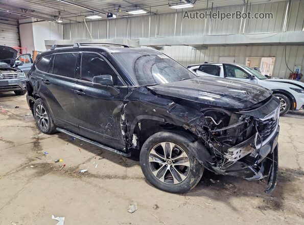 5TDGZRBH0NS193301 2022 TOYOTA HIGHLANDER Black Delantero derecho