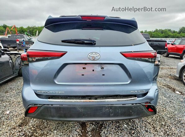 5TDGZRBH3NS168909 2022 TOYOTA HIGHLANDER Blue Вид ззаду