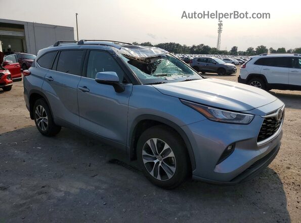5TDGZRBH4LS029725 2020 TOYOTA HIGHLANDER Blue Передня права чверть