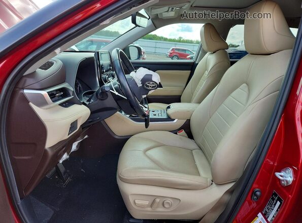 5TDGZRBH4MS532995 2021 TOYOTA HIGHLANDER Brown Widok wnętrza z przodu