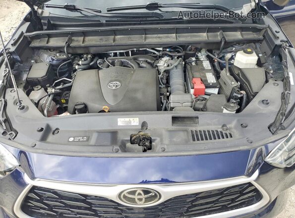 5TDGZRBH4NS190644 2022 TOYOTA HIGHLANDER Blue Engine compartment view