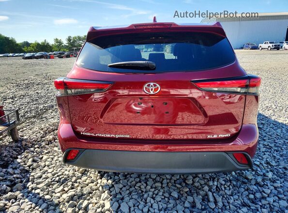 5TDGZRBH6MS534439 2021 TOYOTA HIGHLANDER Red Вид ззаду