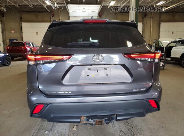 5TDGZRBH7MS116519 2021 TOYOTA HIGHLANDER Gray Rear view