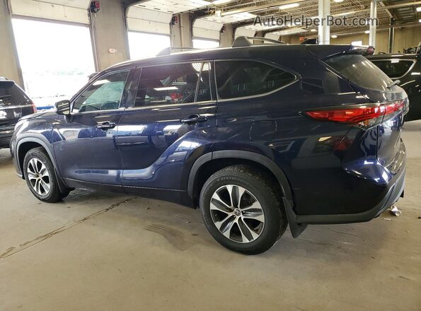 5TDGZRBH7MS525846 2021 TOYOTA HIGHLANDER Blue უკანა მარჯვენა
