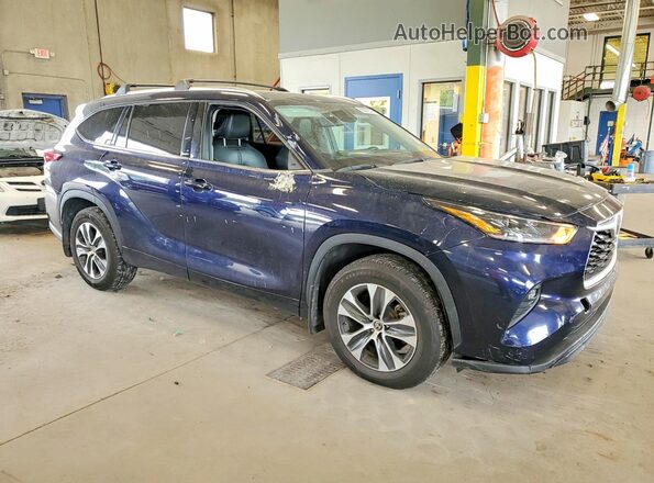 5TDGZRBH7MS525846 2021 TOYOTA HIGHLANDER Blue წინა სალონის ხედი