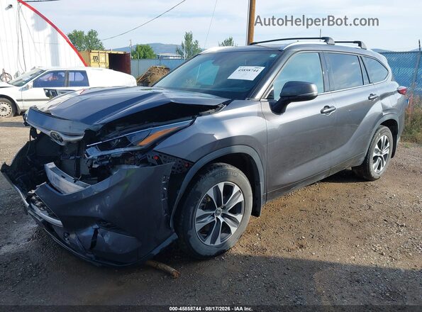 5TDGZRBH9MS549498 2021 TOYOTA HIGHLANDER Gray წინა მარცხენა ხედი სამი მეოთხედიდან