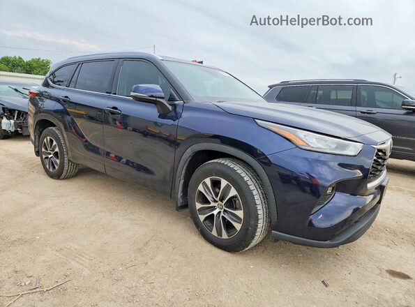 5TDGZRBHXLS004750 2020 TOYOTA HIGHLANDER Blue Delantero derecho