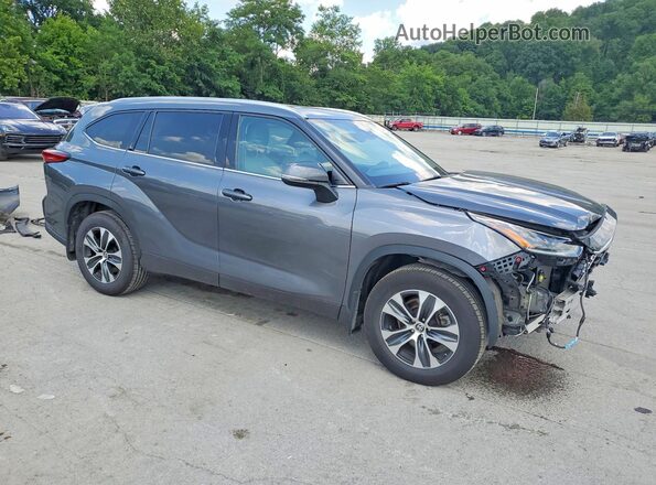 5TDGZRBHXMS076386 2021 TOYOTA HIGHLANDER Charcoal Front right