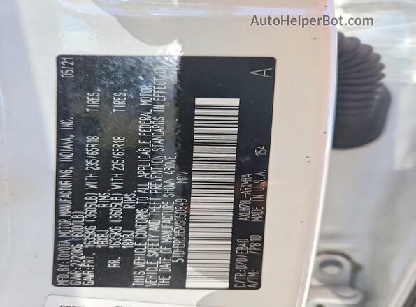 5TDHBRCH5MS050849 2021 TOYOTA HIGHLANDER White Widok wnętrza 360 stopni