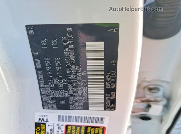 5TDHZRAH5MS514513 2021 TOYOTA HIGHLANDER Белый Вид наклейки с VIN-кодом