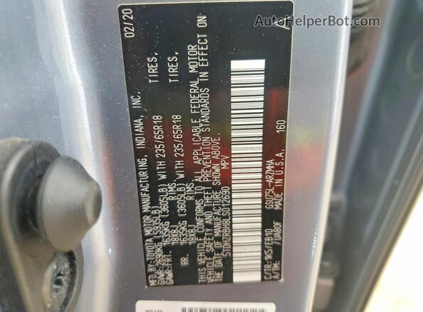 5TDHZRBH8LS012690 2020 TOYOTA HIGHLANDER Серебряный Вид наклейки с VIN-кодом