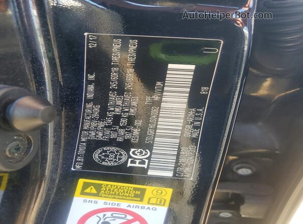 5TDJGRFH0JS040062 2018 TOYOTA HIGHLANDER Black VIN sticker view