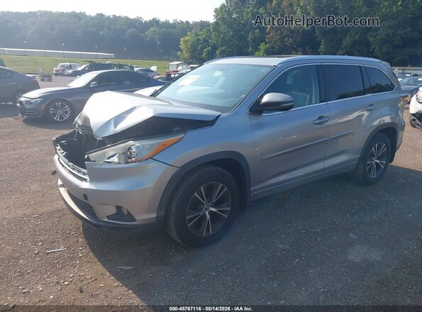 5TDJKRFH0GS262821 2016 TOYOTA HIGHLANDER Silver წინა მარცხენა ხედი სამი მეოთხედიდან