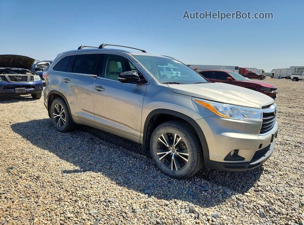 5TDJKRFH0GS283975 2016 TOYOTA HIGHLANDER Tan Передня права чверть
