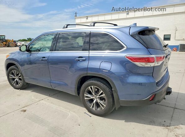 5TDJKRFH1GS323867 2016 TOYOTA HIGHLANDER Blue Հետևի ձախ
