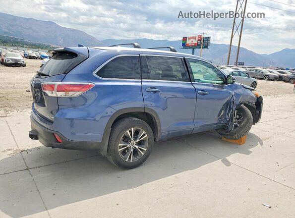 5TDJKRFH1GS323867 2016 TOYOTA HIGHLANDER Blue Հետևի աջ
