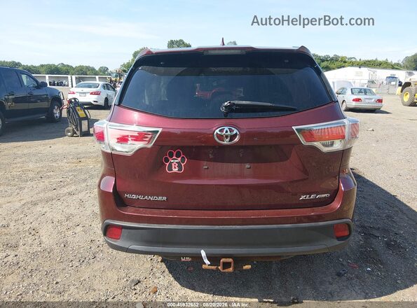 5TDJKRFH3GS229554 2016 TOYOTA HIGHLANDER Red 
