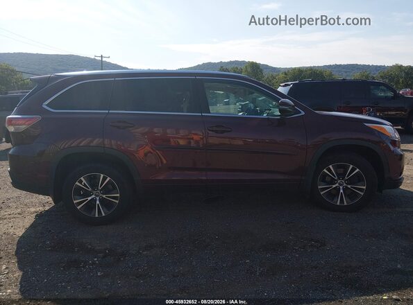 5TDJKRFH3GS229554 2016 TOYOTA HIGHLANDER Red უკანა სალონის ხედი