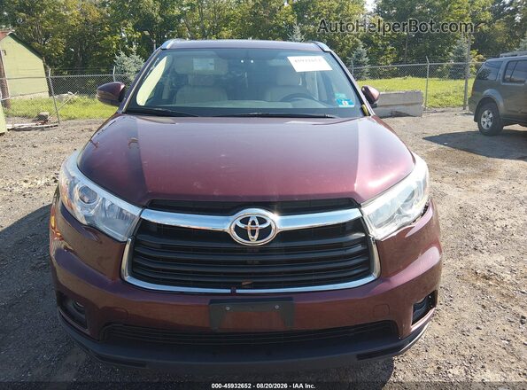 5TDJKRFH3GS229554 2016 TOYOTA HIGHLANDER Red ხელსაწყოთა პანელის ხედი
